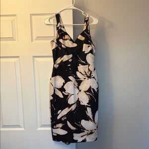 Elegant Black and White Floral Dress